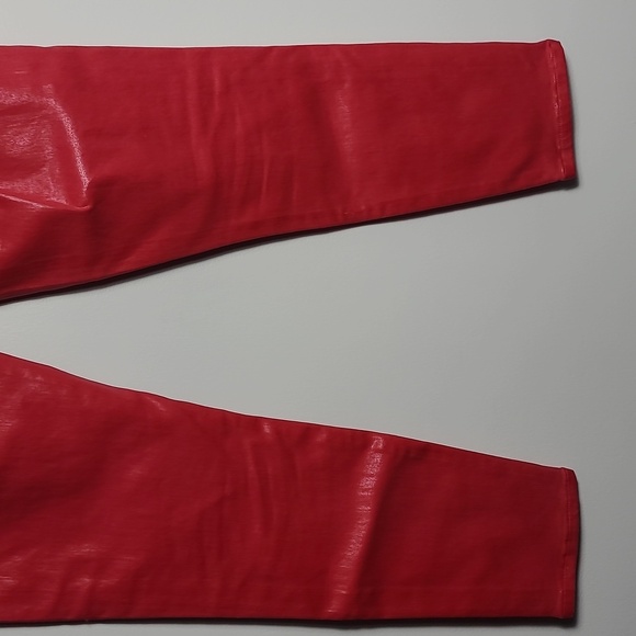 AGOLDE Wax Coated Leatherette Red Sophie High Rise Skinny Jeans Size 28 - Picture 11 of 15